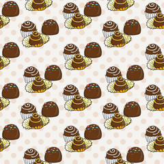 Vector Candy and Lollipop Seamless Pattern. Sweet Party Texture.