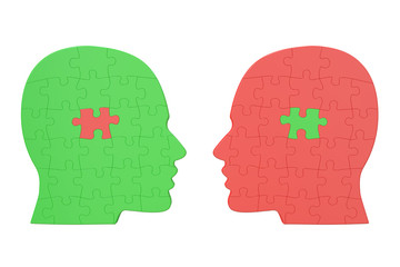 Human relationship concept, 3D rendering