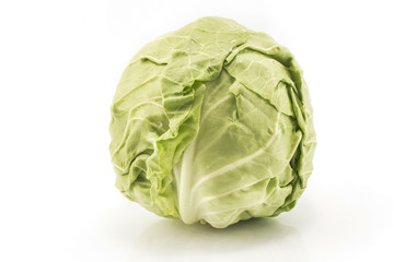 Fototapeta premium Fresh spring cabbage isolated on white
