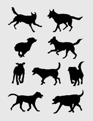 Dog Running Silhouettes, art vector design