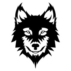 Beautiful wolf tattoo.Vector wolf's head as a design element on isolated background