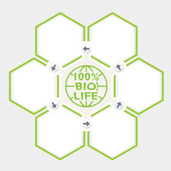 Abstract hexagons for your text and bio symbol