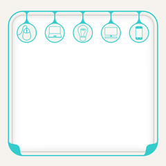 Vector simple box to fill your text and green different symbol