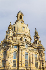 Fototapeta na wymiar beautiful baroque Dresden - Germany, Frauenkirche cathedral