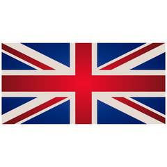 National flag of the United Kingdom of Great Britain and Northern Ireland with correct proportions and color scheme