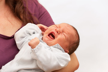 Crying newborn baby boy