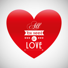 Love with heart design, vector illustration