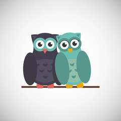 Love with owl design, vector illustration
