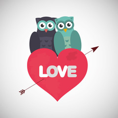 Love with owl design, vector illustration