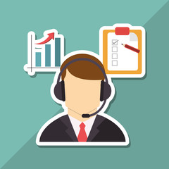 Operator man  icon design, vector illustration