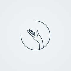 Vector icons with a graceful female hand in a beautiful setting.