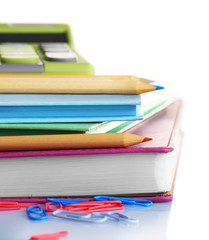 Set of new stationery isolated on white