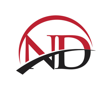 ND red letter logo swoosh