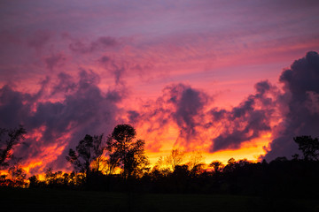Scenic View of Colorful Sky at Sunset