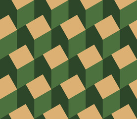Vector illustration of a seamless repeating pattern of isometric house