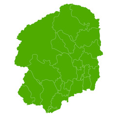 Obraz premium 栃木 地図 緑 アイコン