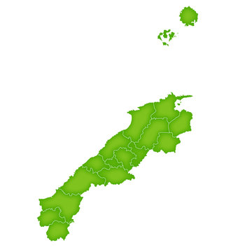 島根　地図　緑　アイコン