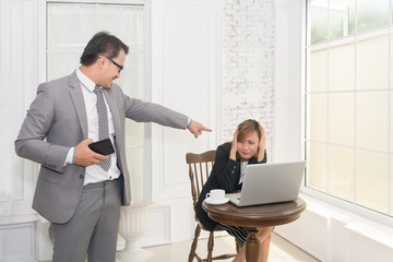 business man and woman stress