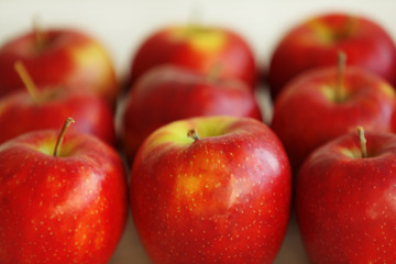 Ripe red apples, closeup