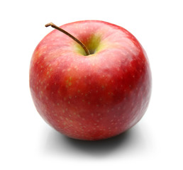 Red juicy apple isolated on white background