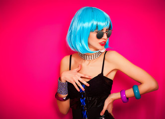 Vibrant pop girl portrait