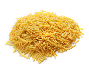 Pile of Italian dry pasta,  isolated on white