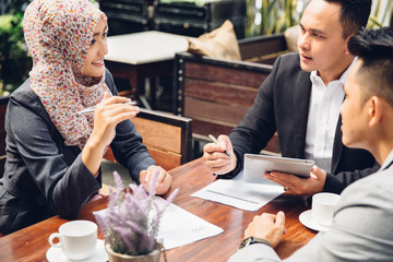 Business adviser analyzing financial figures of the company