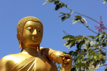 Statue of a peaceful Buddhist monks