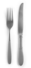 Fork and knife isolated on white background