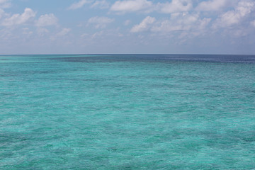 View of blue clear ocean water