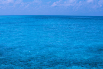 Fototapeta na wymiar View of blue clear ocean water