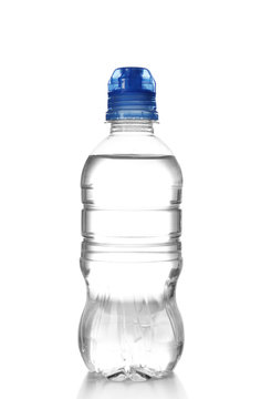 Bottled water on the white background, close up