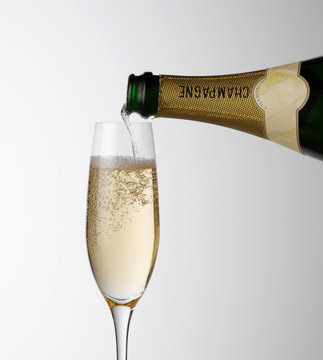 Pouring Champagne into glass