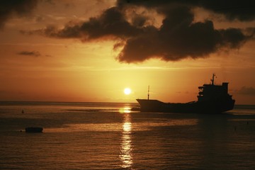 Boat sunset: Grand Cayman, Cayman Islands