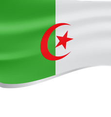 Algeria wavy flag on white background