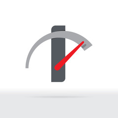 I Letter Car Speedometer, I Letter Meter Logo