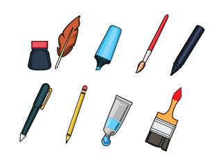 Writing tools vector set