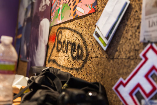 The wall of a teenager's room