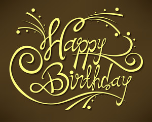 Happy Birthday hand drawn style. Original hand crafted design