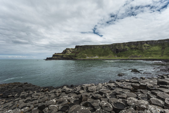 View of Giants Causeway, Bushmills, County Antrim, Northern Ireland, UK