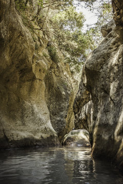 Potami waterfalls in Samos, Greece