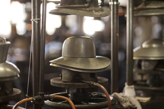 Panama hat mould in milliners workshop