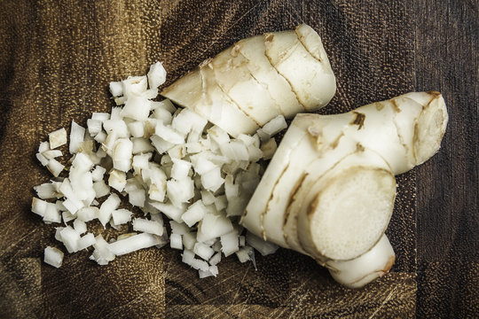 Ingredient for making green curry paste - thai ginger