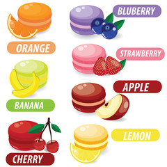 illustration colorful macarons