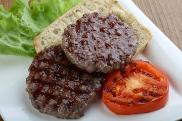 Grilled burger cutlet