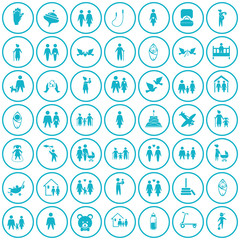 Set of forty nine family icon