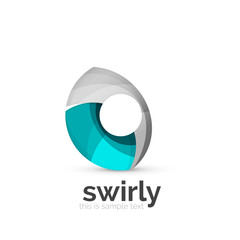 Abstract swirly round logo template