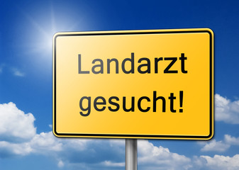 Obraz premium landarzt gesucht schild