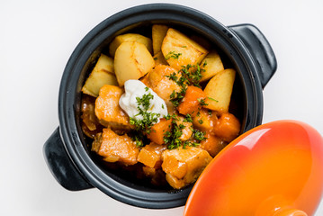 roasted meat and potato