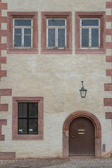 Facade of the Mildenstein castle, Saxony, Germany